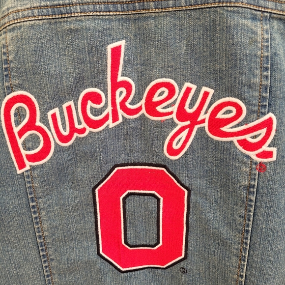 Vintage Belle Pointe Women's Denim OSU Jacket Size Size L/XL - Picture 7 of 9